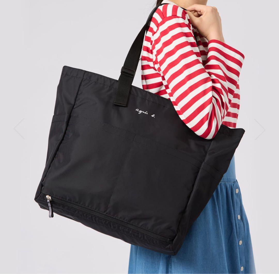 <新品タグ付き> アニエスベー　ロゴ ペアレンツバッグ マザーズバッグ　ブラック