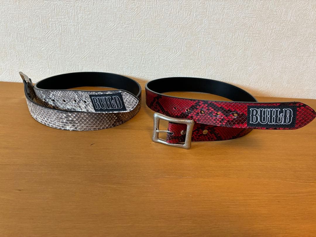 【値下げ可】Build Snake Skin Belt (NAT/RED)