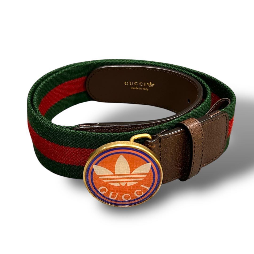 極美品 GUCCI×adidas コラボ ベルト シェリーライン メンズ