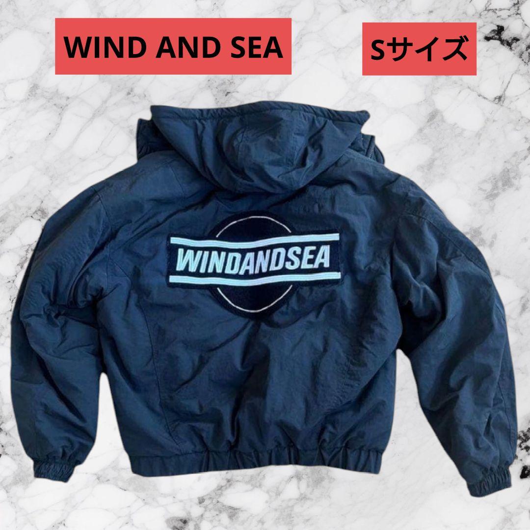 WIND AND SEA　ロゴ入り中綿ジャケット　フード取り外し可　S