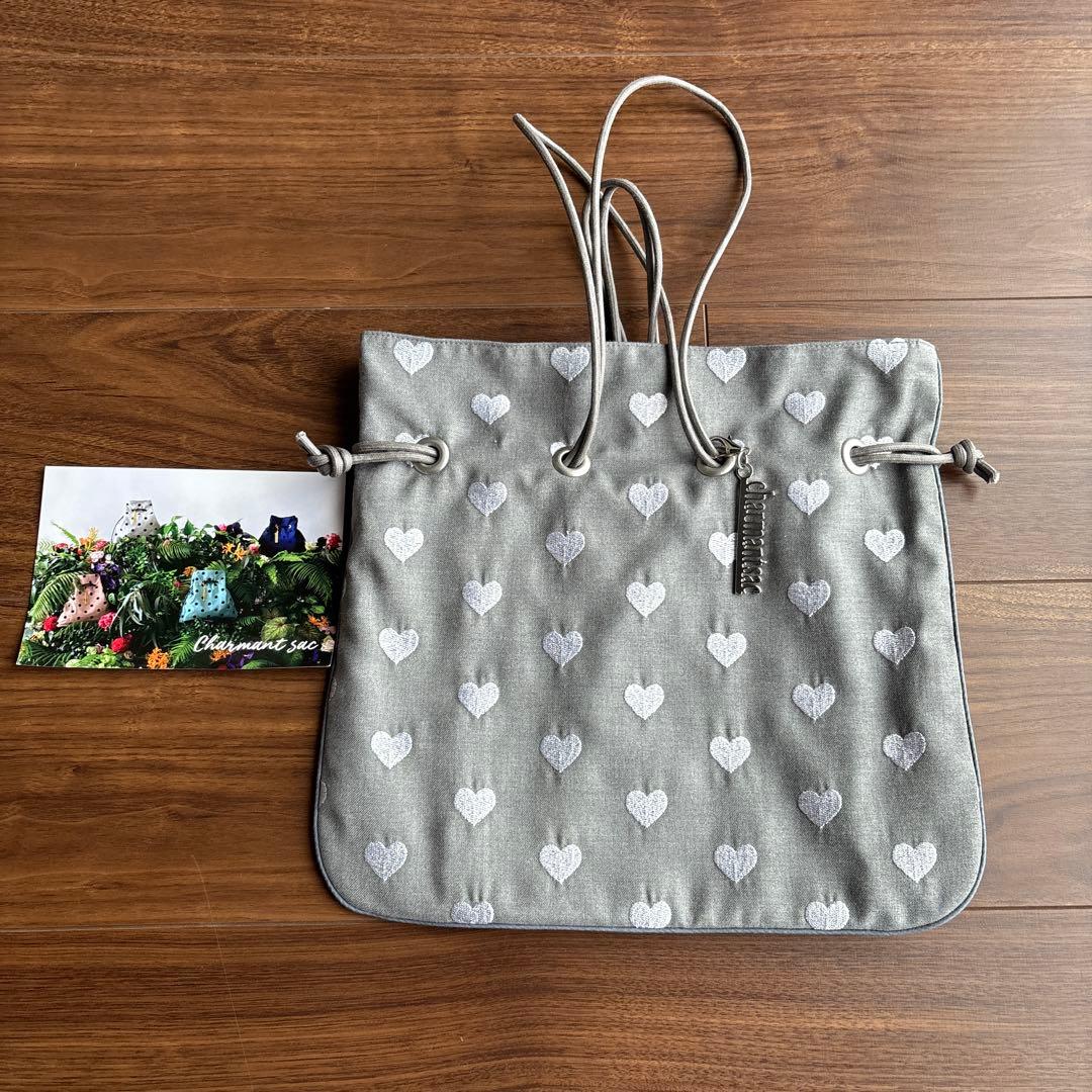 Charmantsac ハート エンブロイダリー巾着バッグ 限定完売品