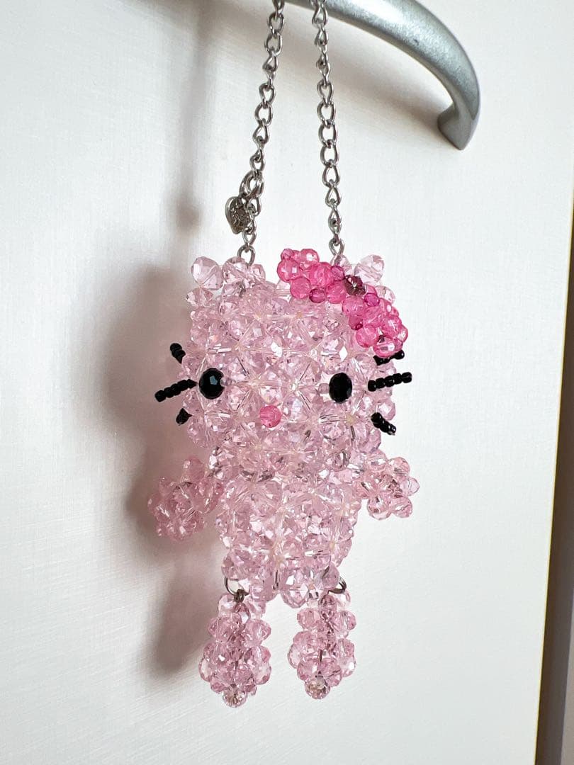 レア！vivitix ハローキティ ビーズストラップ 平成レトロ　キーホルダー