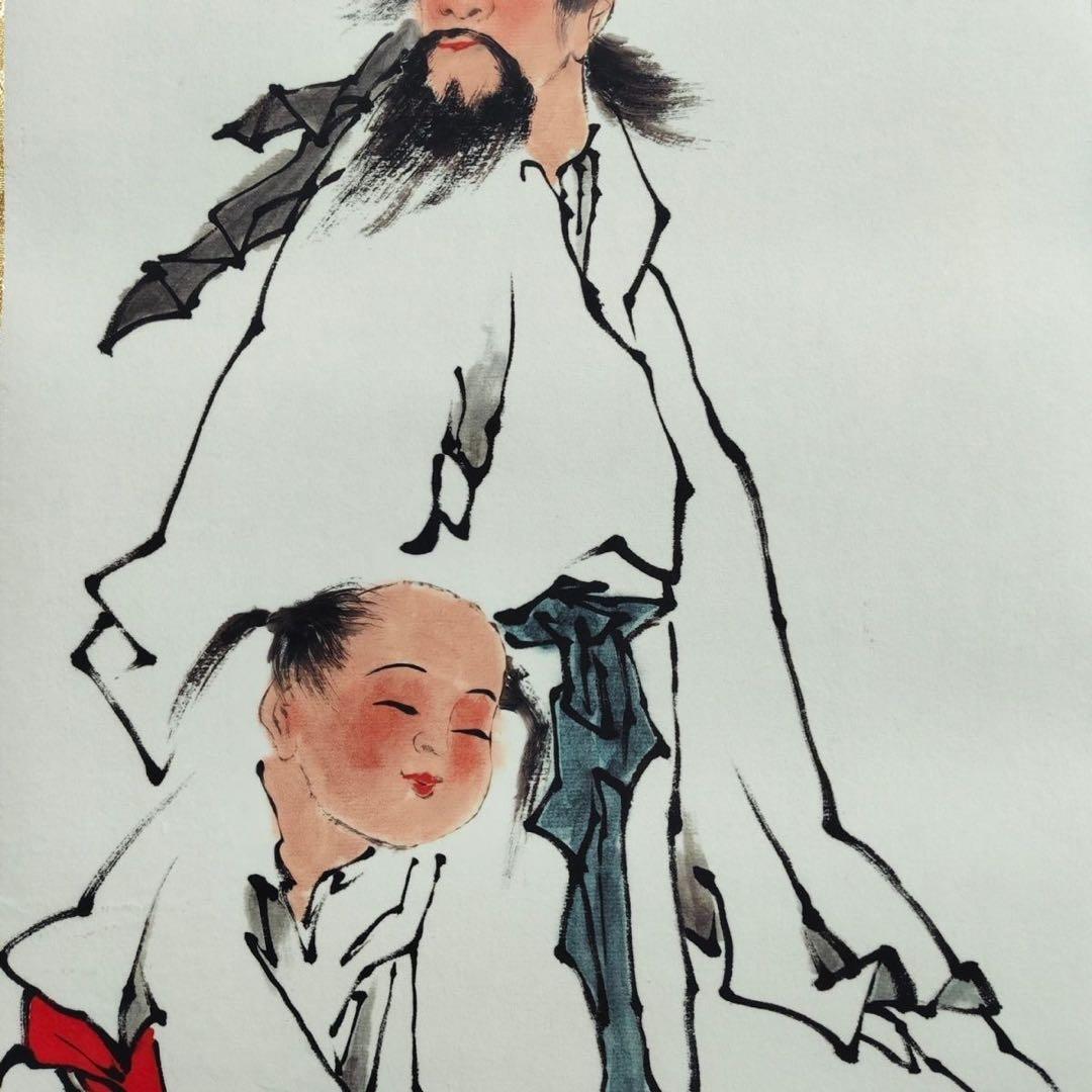 人物画 范曾 四条屏 掛け軸セット 防伪タグ付き／中国美術／床の間