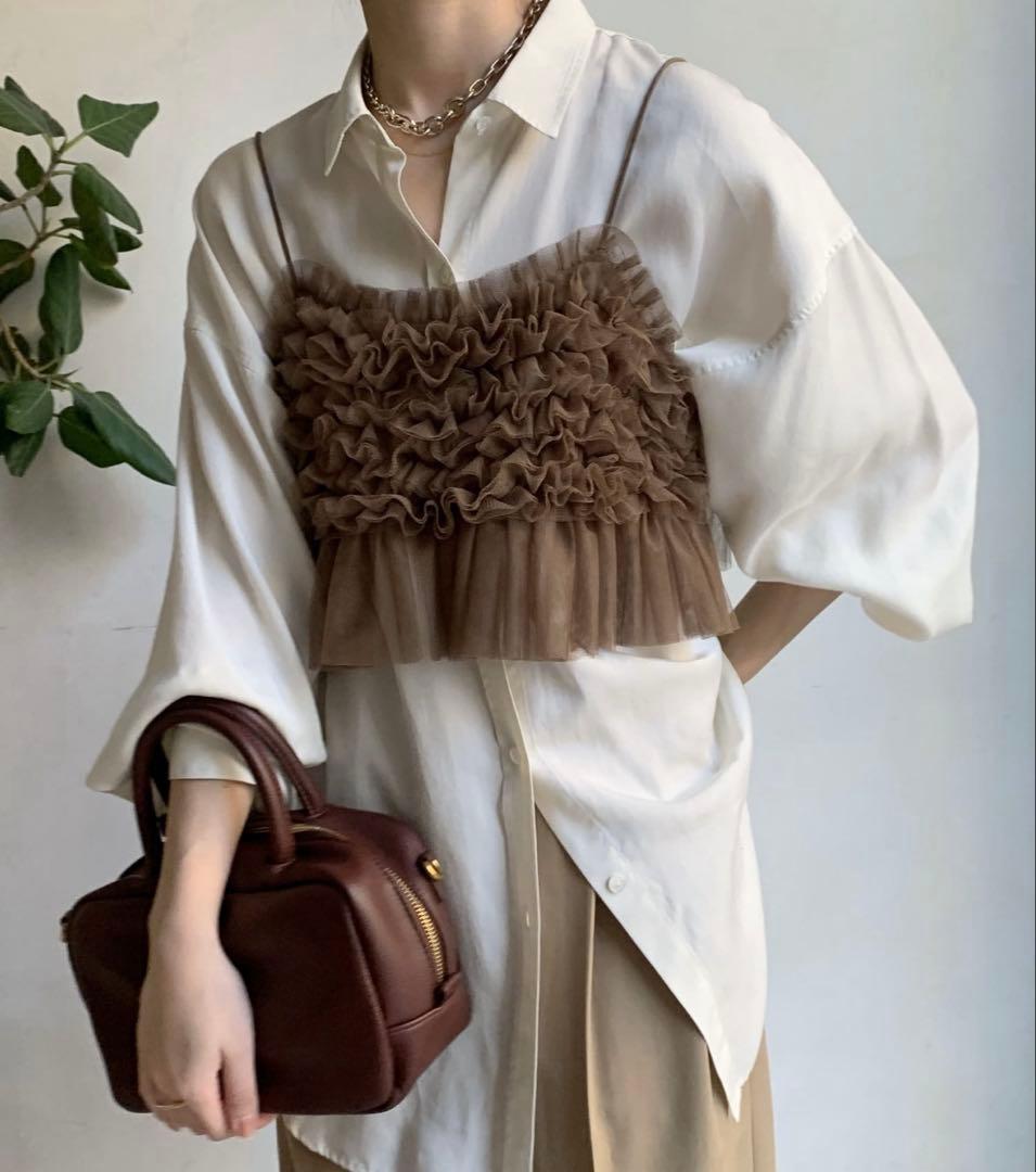 DouDou チュールビスチェ　モカ