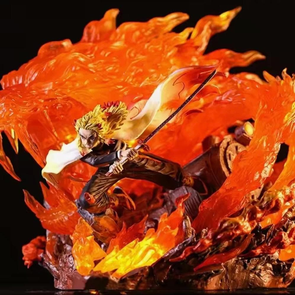 鬼滅の刃　煉獄杏寿郎　炎柱　特大　フィギュア 炎柱 LED点灯　無限夢列車編