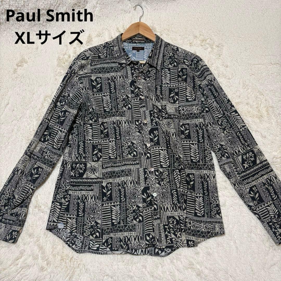 美品 大きいサイズ ポールスミスコレクション 美品 長袖シャツ 花柄 XL