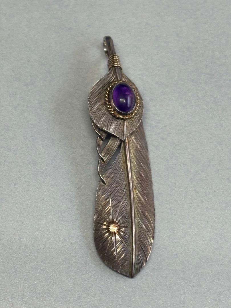 STUDIO MATILDA 上銀アメジスト付きフェザー　“Hydragen”