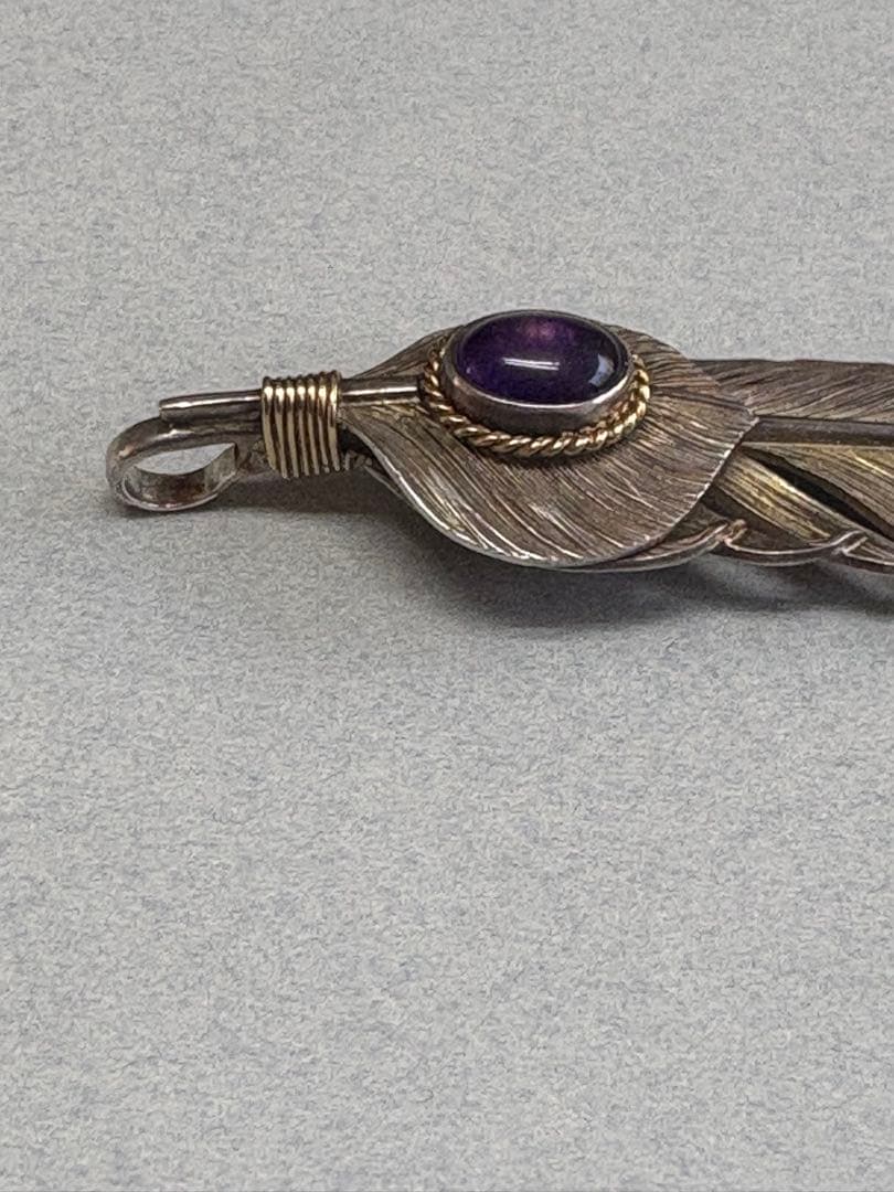 STUDIO MATILDA 上銀アメジスト付きフェザー　“Hydragen”