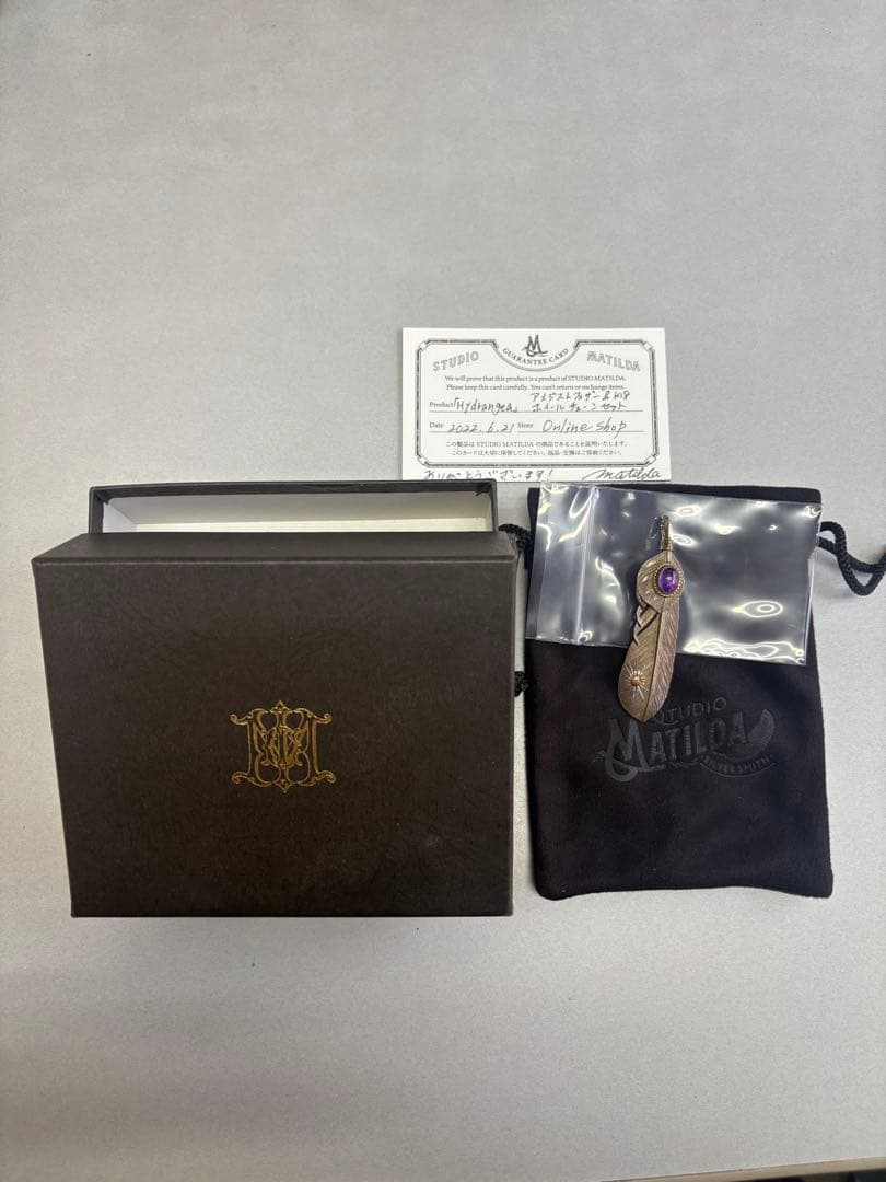 STUDIO MATILDA 上銀アメジスト付きフェザー　“Hydragen”