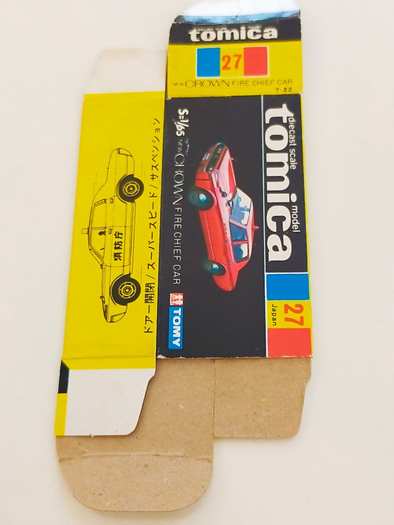 空箱 トミカ No.27 ニュー クラウン ファイア チーフカー 黒箱 日本製
