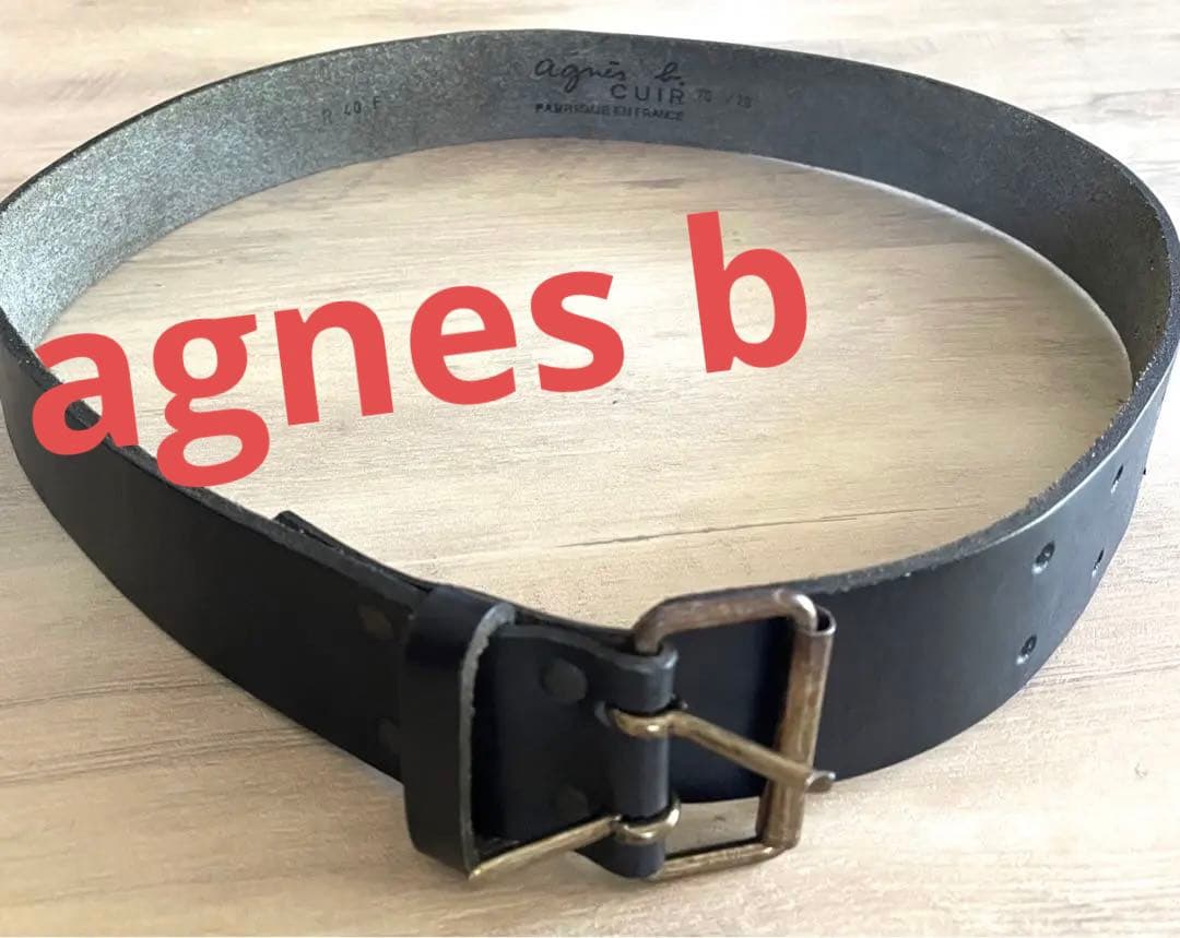 アニエスベー レザーベルト フランス製 fabrique en france - メルカリ