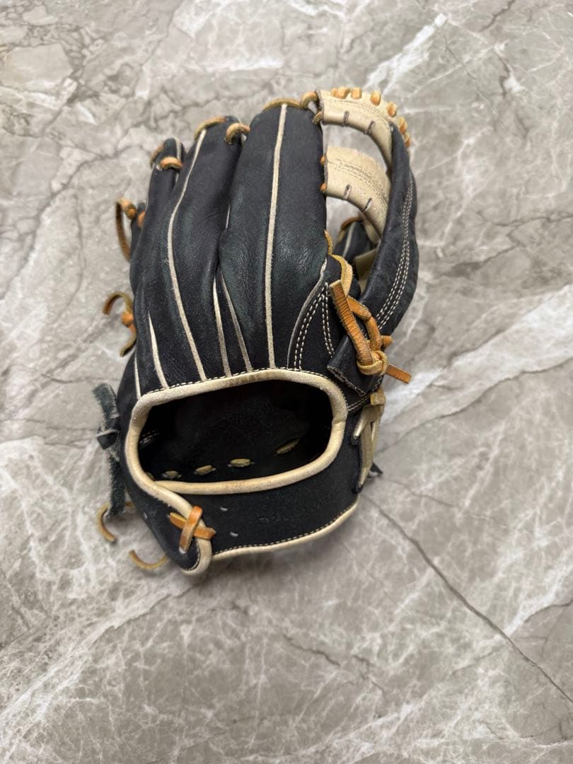 黒いレザー軟式グローブ ミズノ（MIZUNO）（キッズ）少年軟式 グラブ オールラウンド用 野球