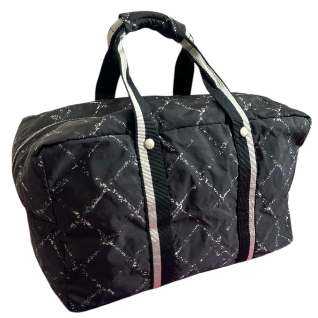 【CHANEL 】シャネル 旧トラベルライン ボストンバッグ ブラック