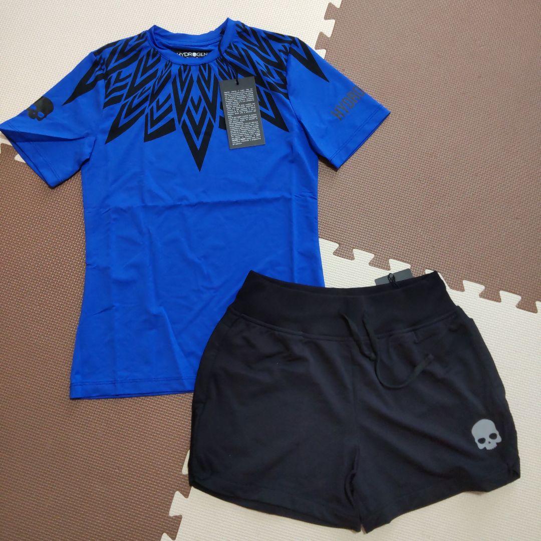 【土日限定セール】HYDROGEN テニスウェア Sサイズ 青　黒　レディース