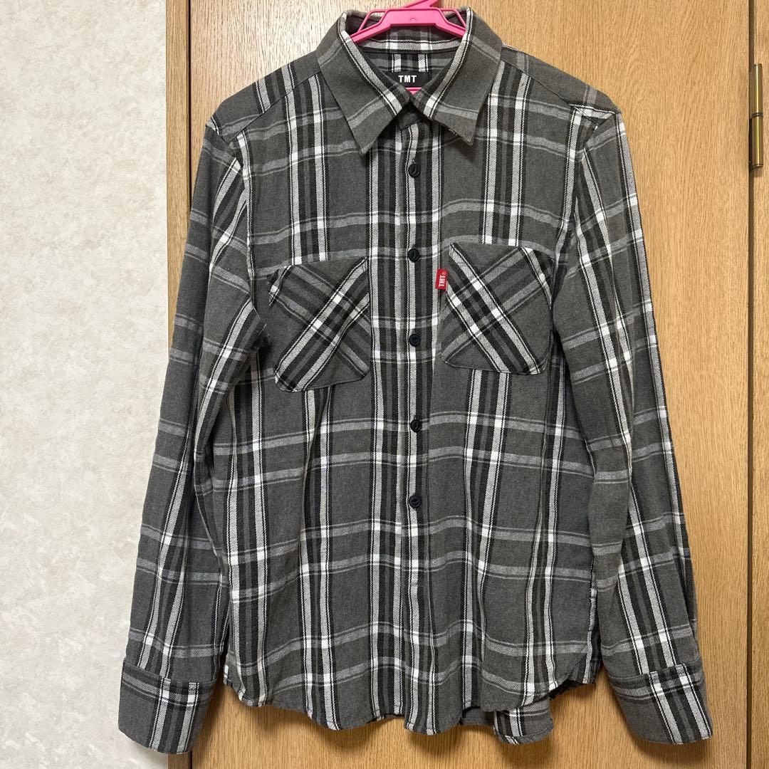TMT グレー チェック柄 長袖シャツ - メルカリ