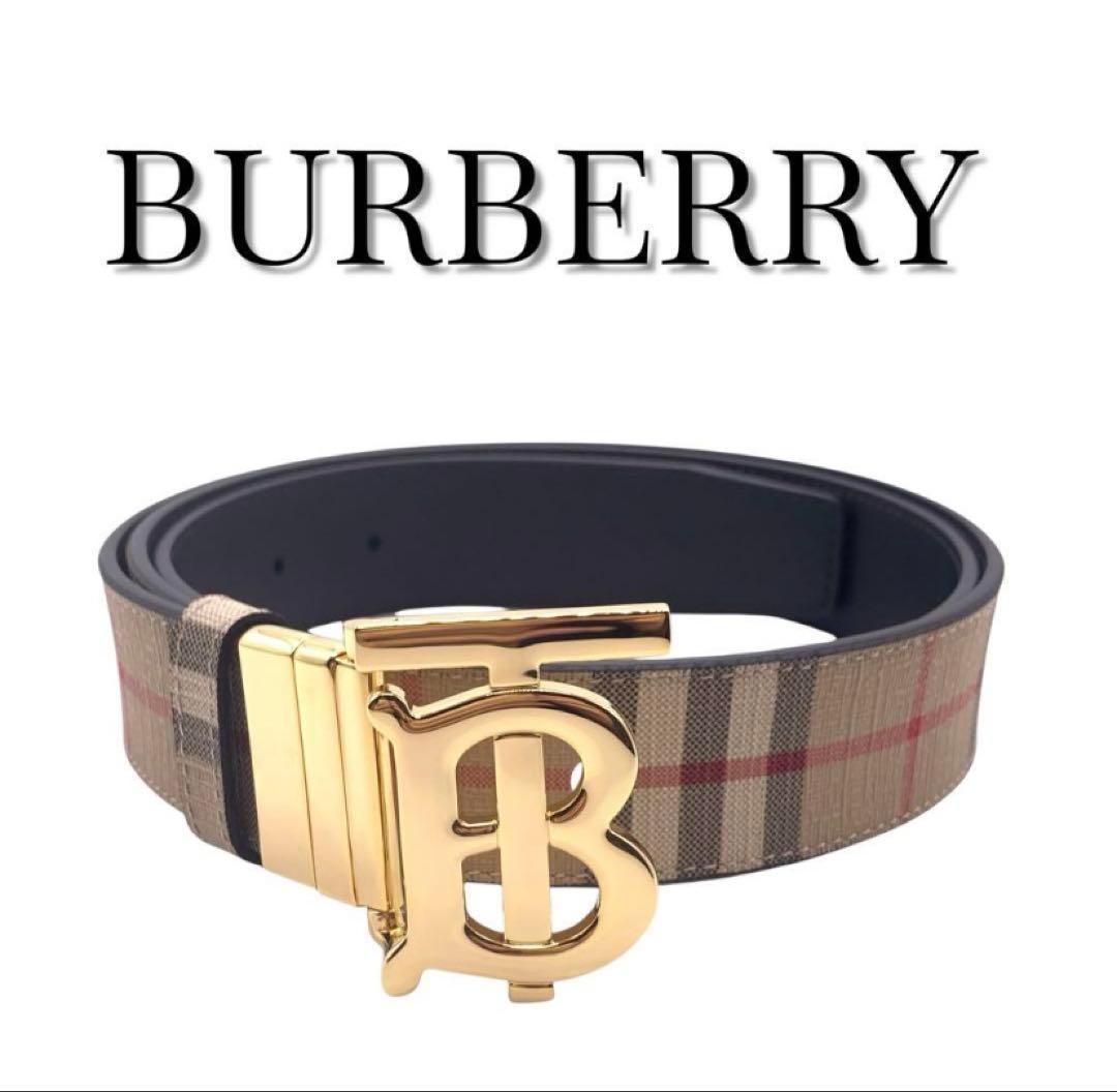 美品★Burberry　バーバリー　ベルト　リバーシブル101-111cm