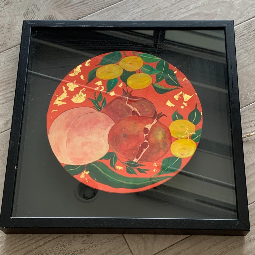 【模写】日本画家　枇杷谷千鶴子　桃　ザクロ　びわ(キンカン)