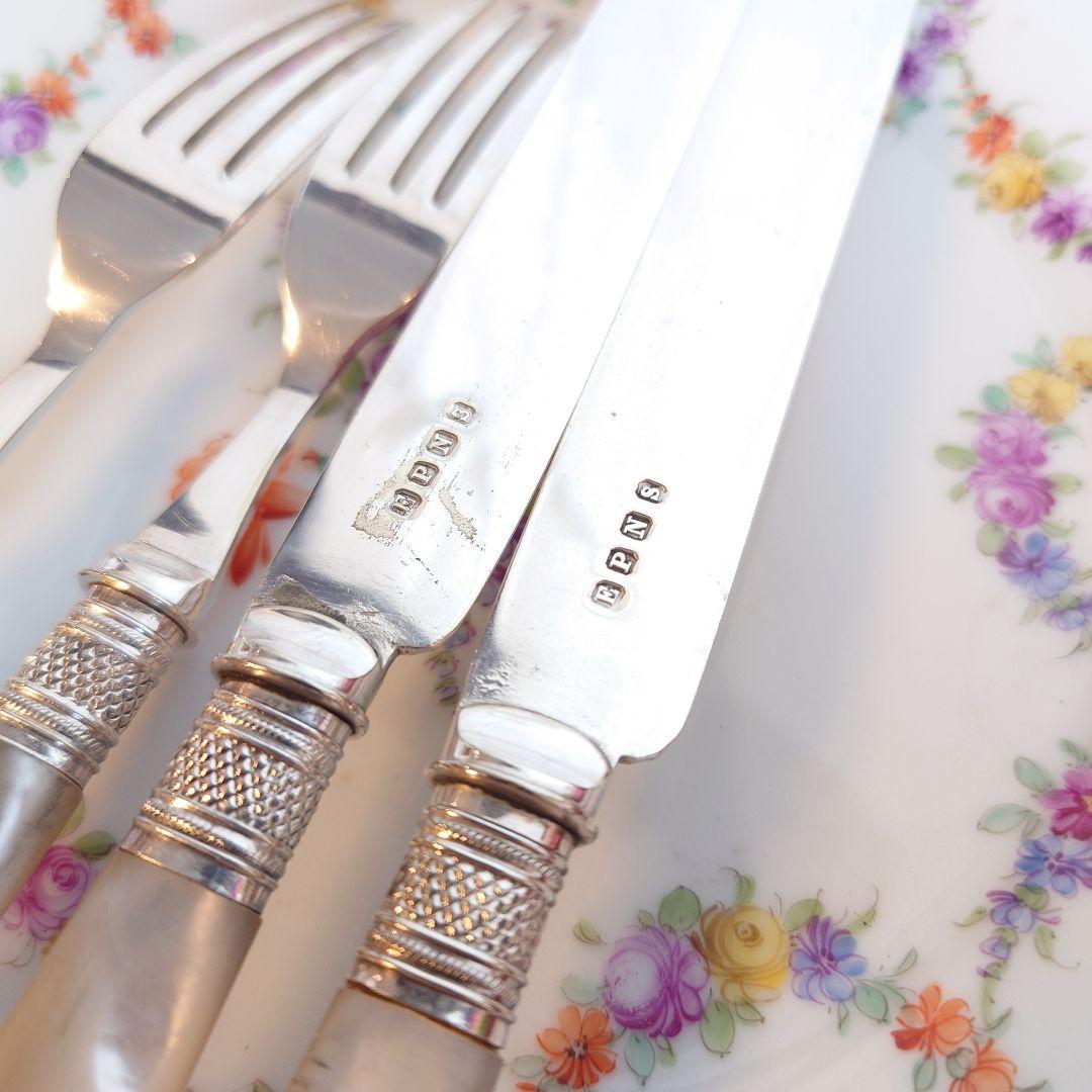 白蝶貝 マザーオブパール アンティーク カトラリーセット ナイフ