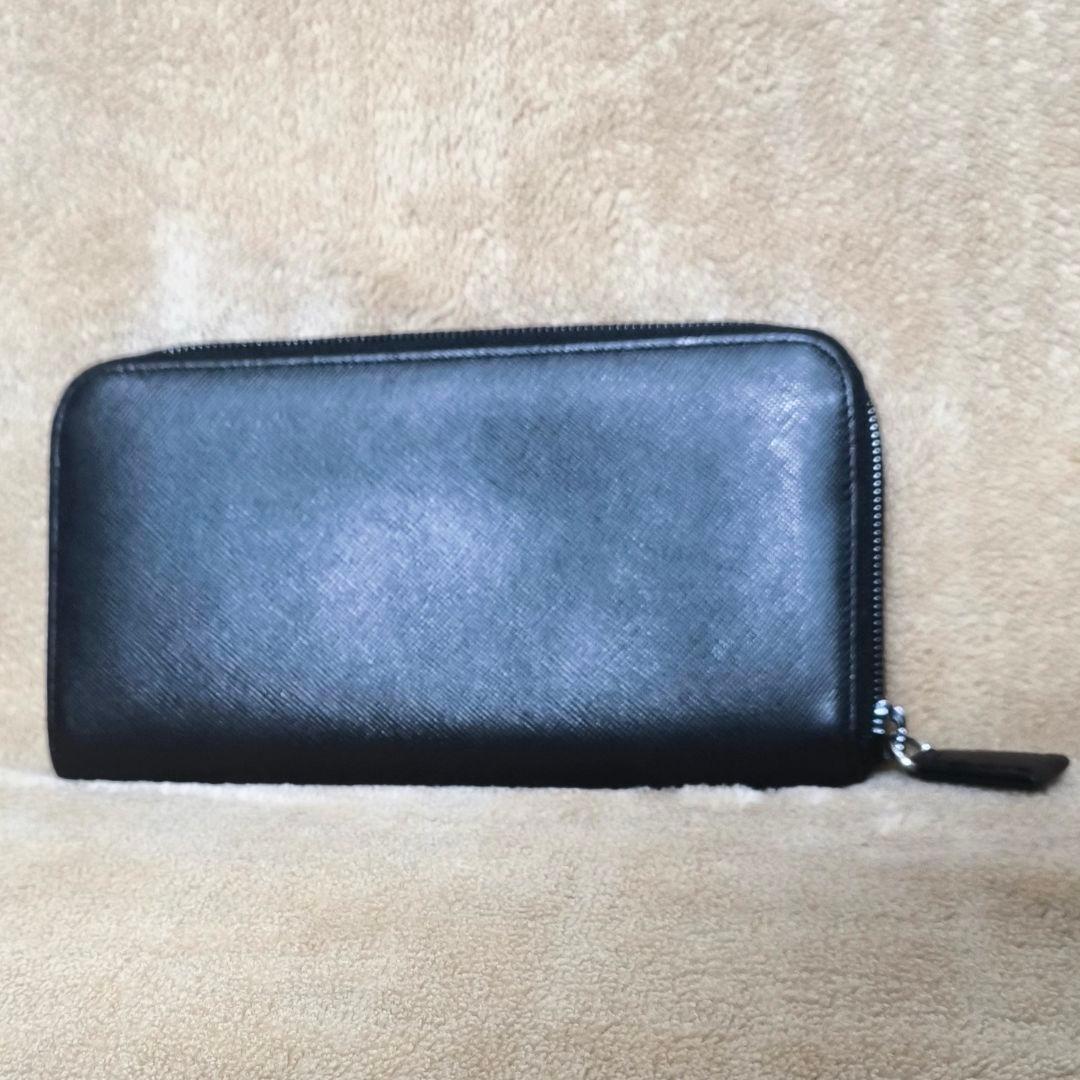 PRADA プラダ 長財布 ラウンドファスナー サフィアーノ レザー 三角