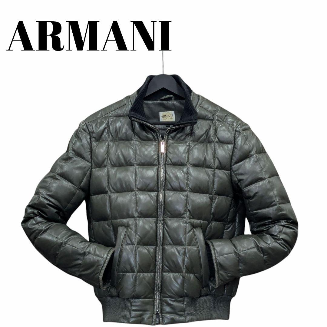 ARMANI アルマーニ レザージャケット 上着 メンズ ダウン コレッツォーニ ARMANI COLLEZIONI アルマーニ コレツィオーニ スリム ダウン