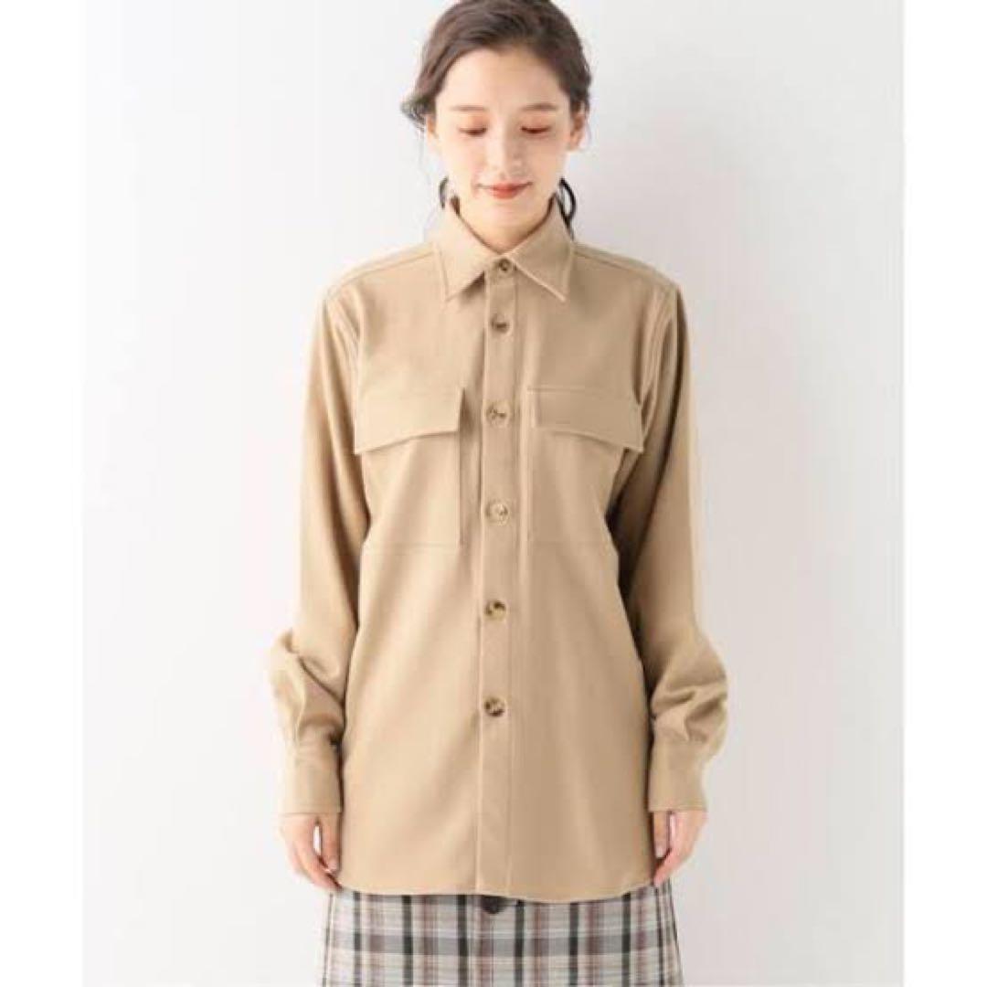 美品】AURALEE オーラリー ベージュ ウールフランネルシャツ - メルカリ