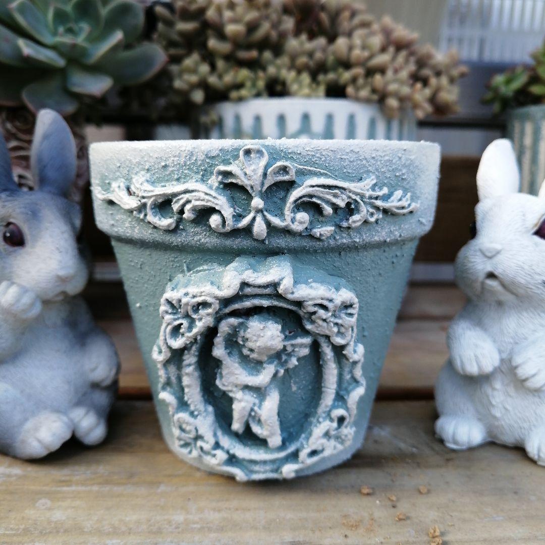 E-68. 素焼き リメイク鉢 ハンドメイド 多肉植物 - メルカリ