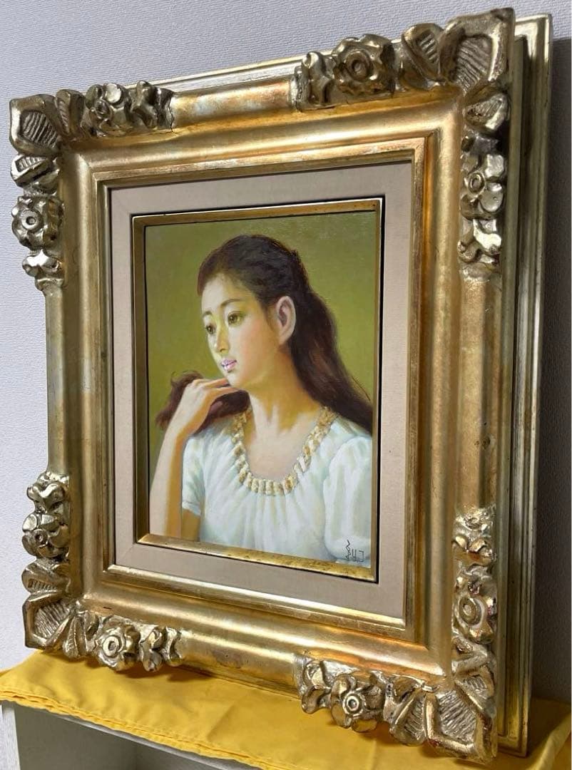 鶴村義美『白いブラウス』油彩 F3 原画 真作保証 1点もの 旧作 - メルカリ