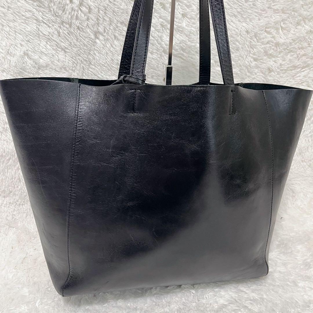 UNITED ARROWS レザートート ビジネスバッグ 黒 ポーチ付き