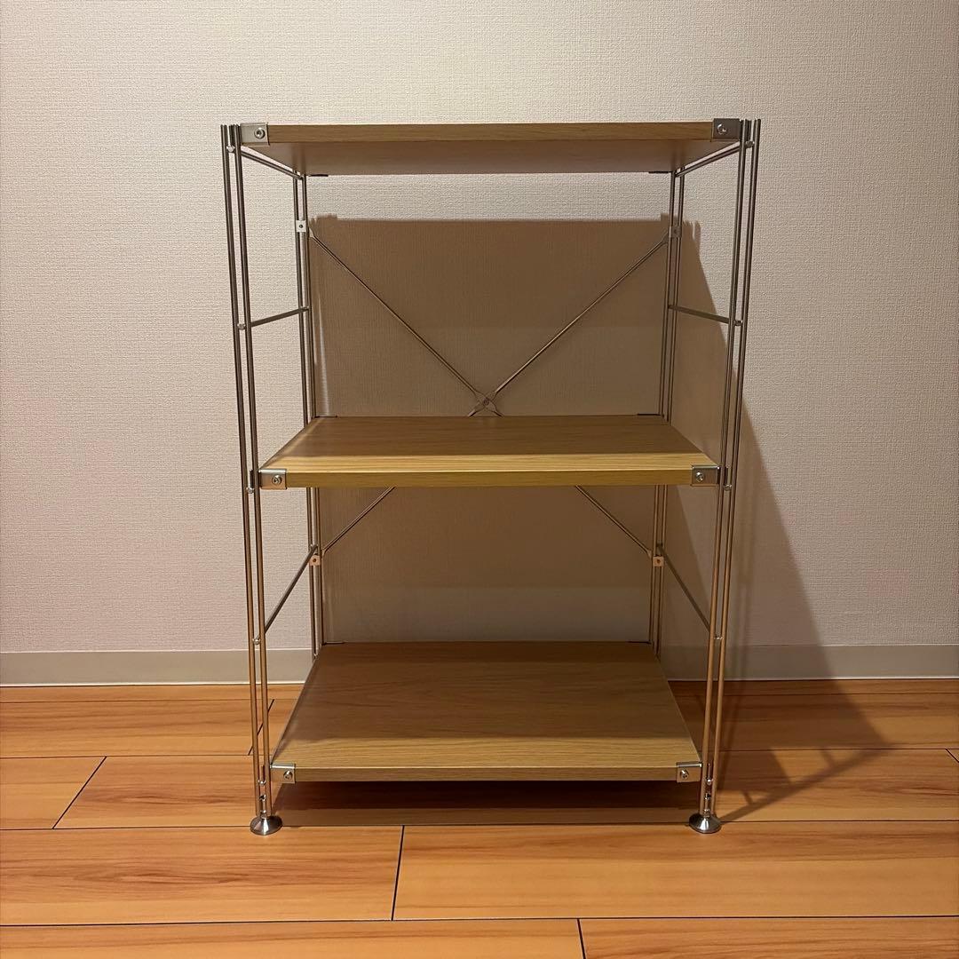 無印良品 ステンレスユニットシェルフ 小 オーク材棚セット