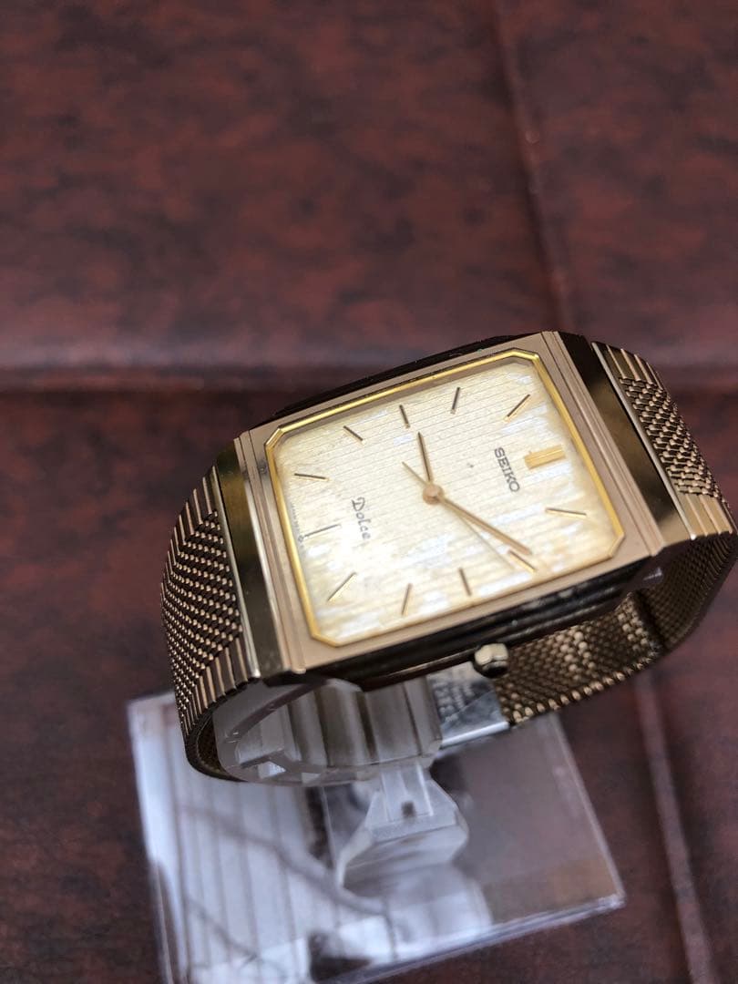 セイコー 9531-5160ドルチェ QZ ゴールド文字盤 メンズ稼働(J④
