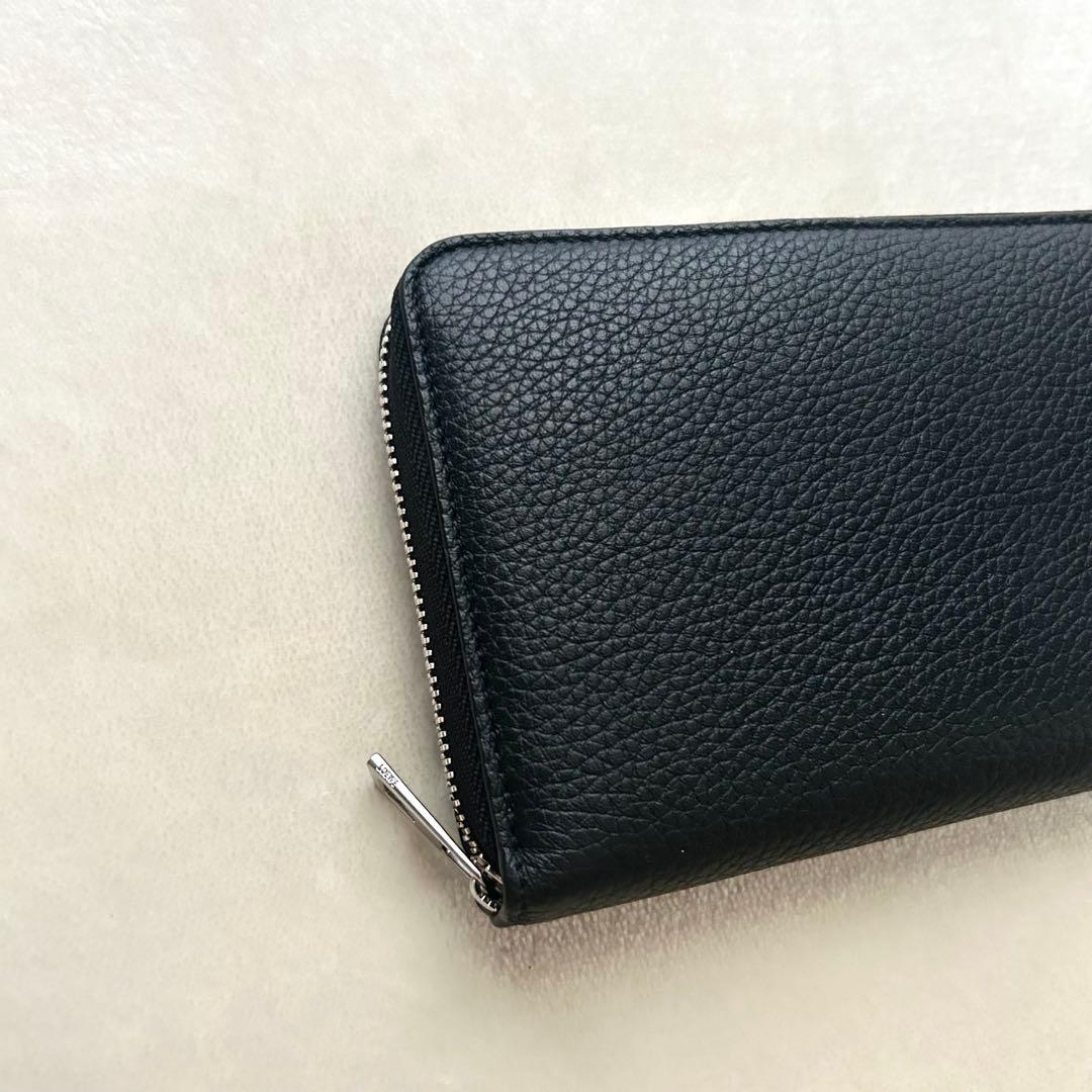 極美品 LOEWE ロエベ 長財布 ラウンドファスナー アナグラム レザー 黒