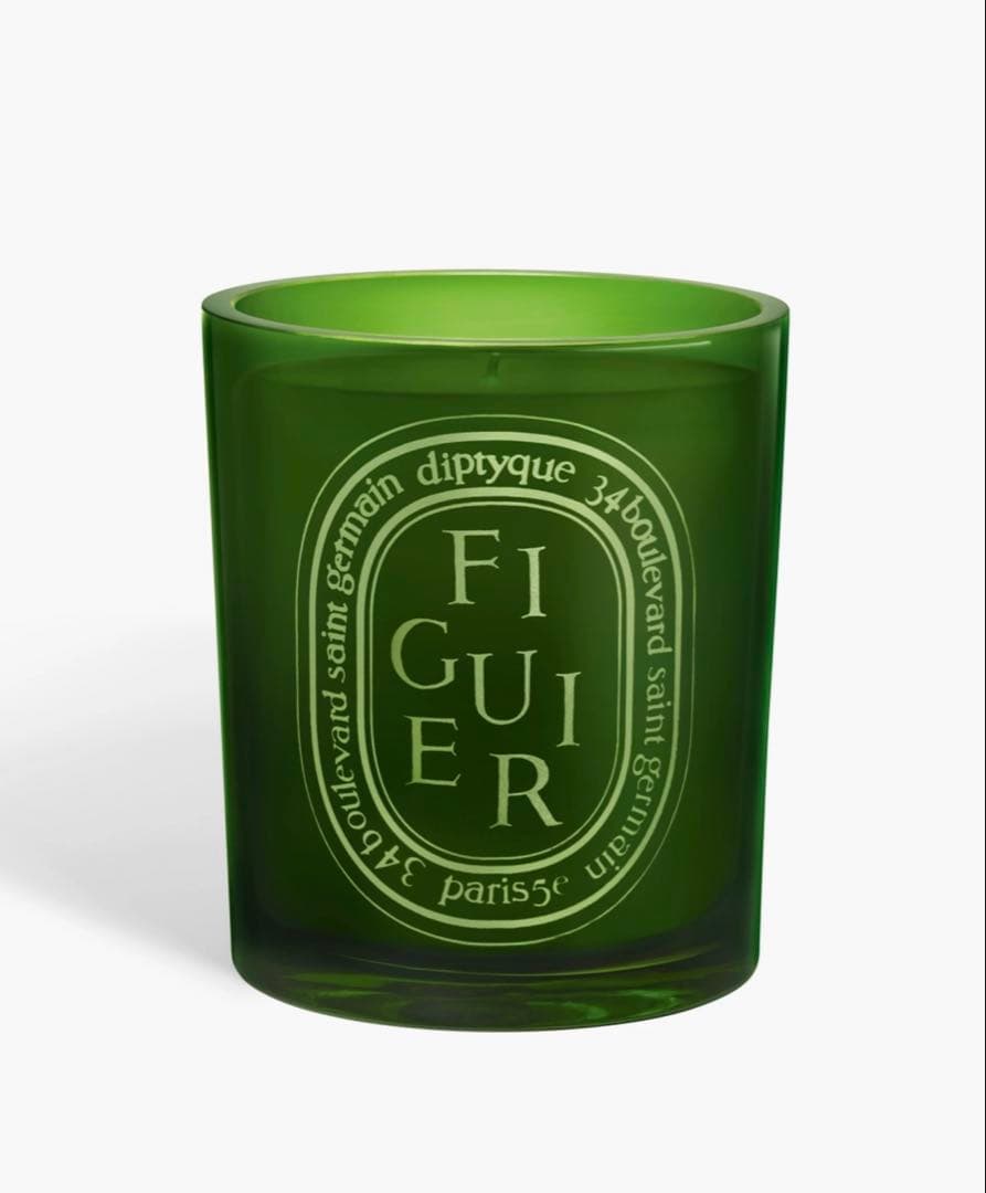 【新品】diptyque Figuier カラーキャンドル グリーン　300g