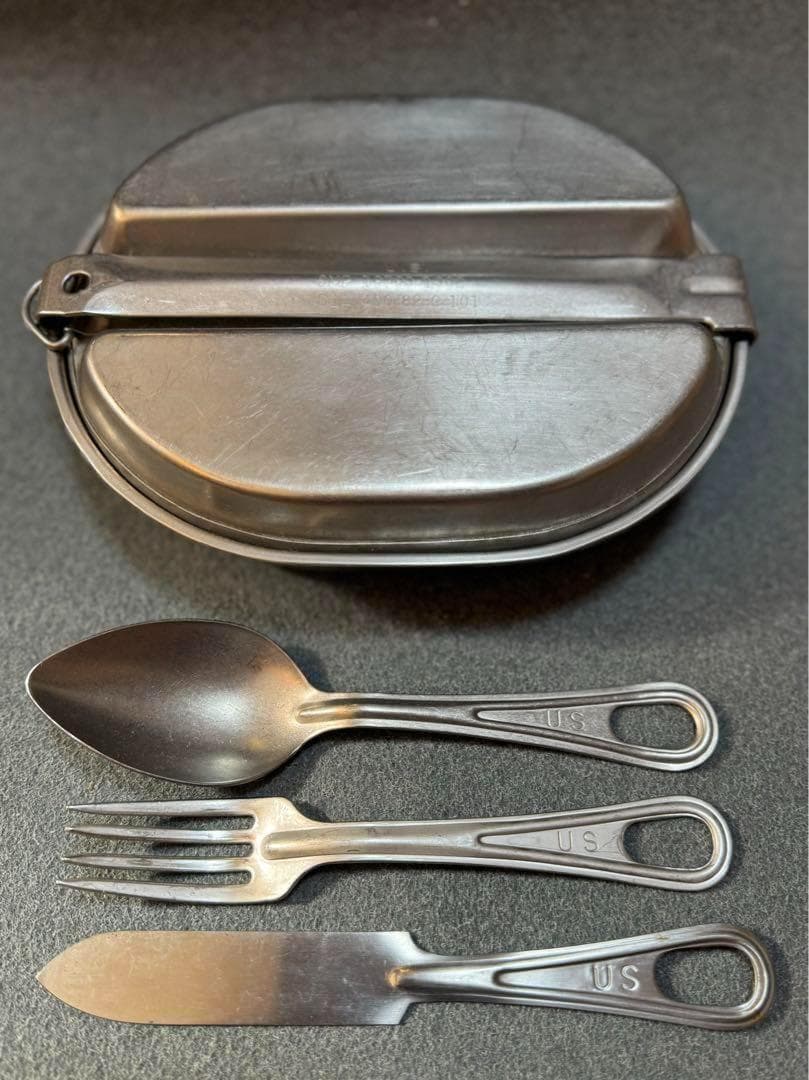 米軍 実物 USEDメスキット 1982年 +カトラリー