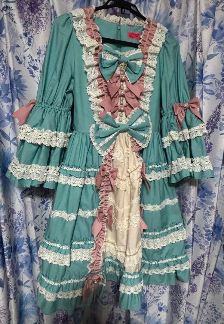Elegant Rococoワンピース(エメラルド)　ヘッドドレス付き