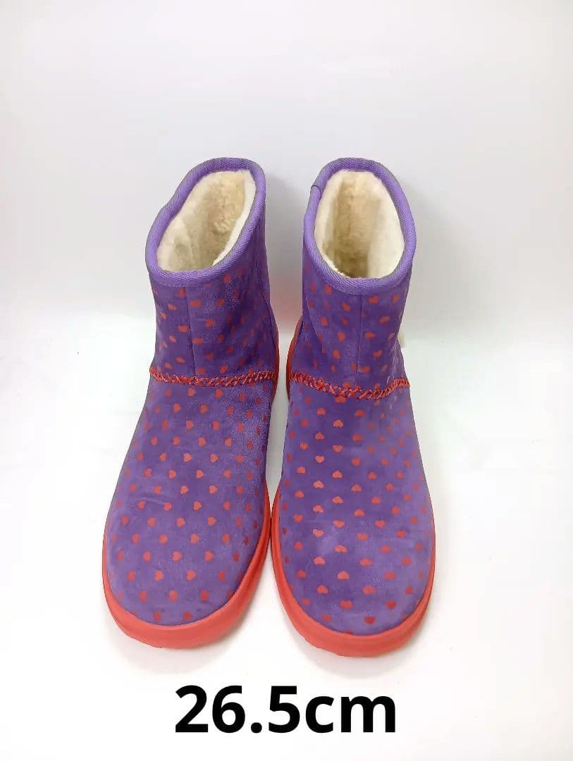 UGG アグ ハート柄 ムートンブーツ パープル 26.5cm