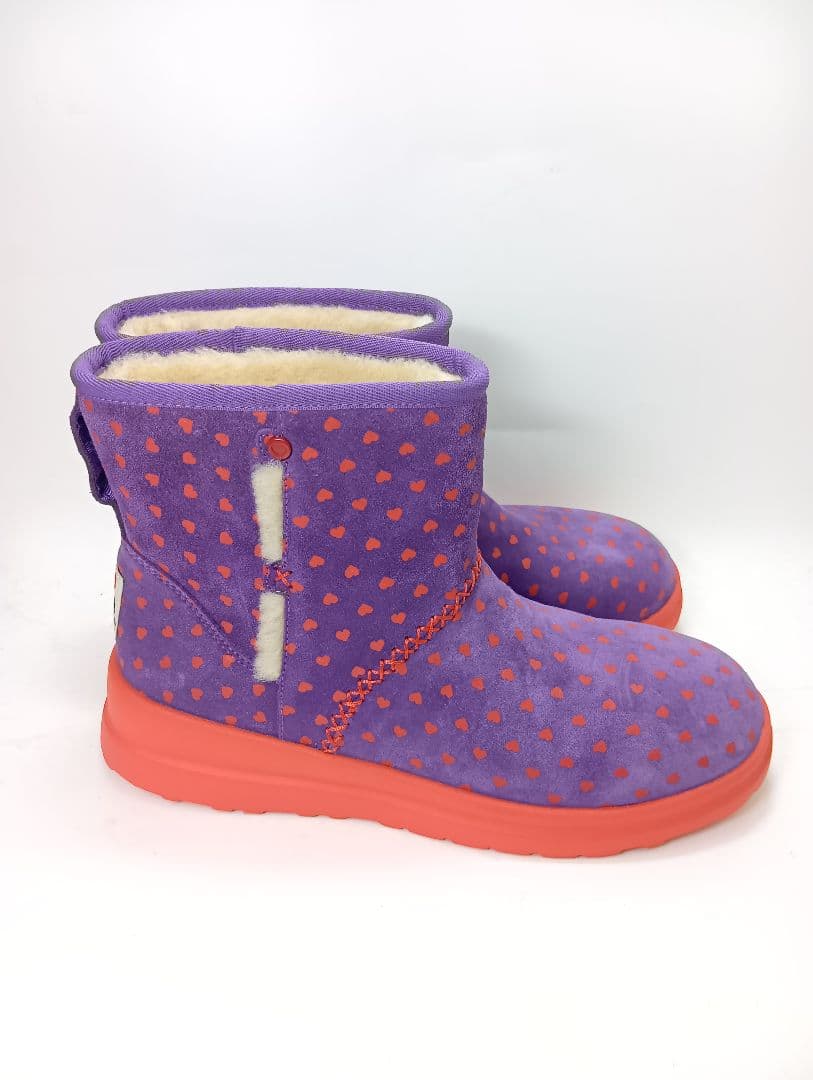 UGG アグ ハート柄 ムートンブーツ パープル 26.5cm