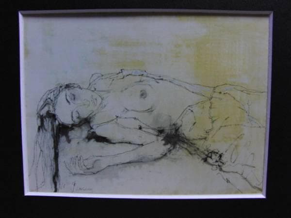 ジャンセン、【横たわる若い女】、希少画集画、高級新品額・額装付