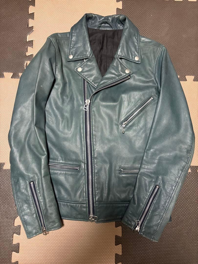 ships jet blue レザー ダブルライダースジャケット　S