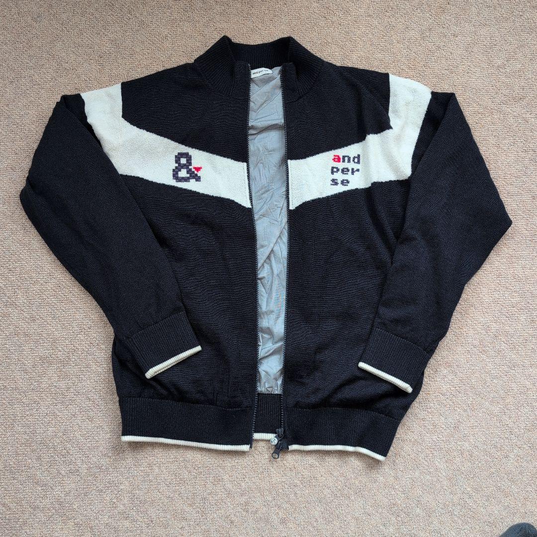 たけ 美品 アンパスィ 防寒仕様 ゴルフ サイズL 人気のネイビー紺