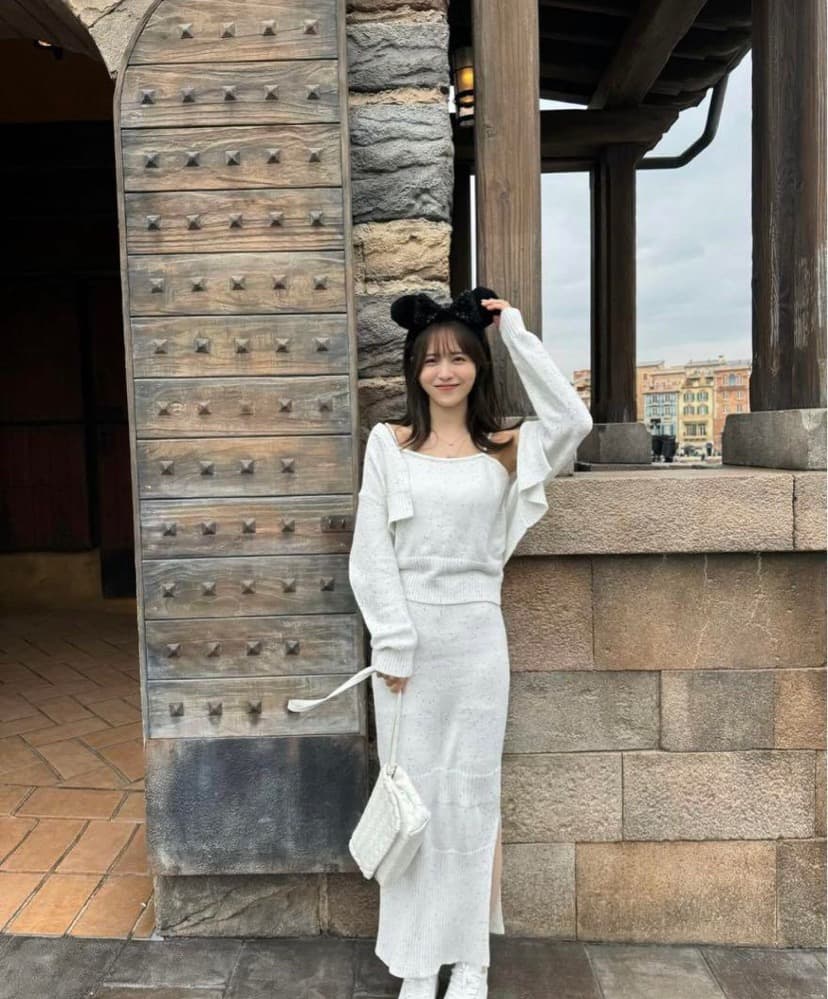 トップス VALLANSpanglesKnitCamisoleSkirtSetup