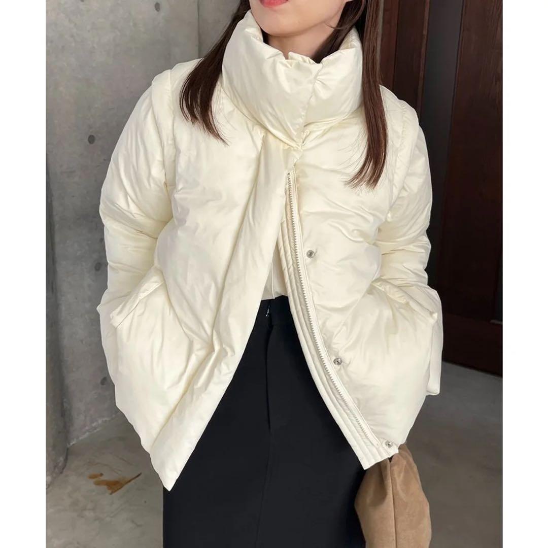 アイボリー 中綿ジャケット 36