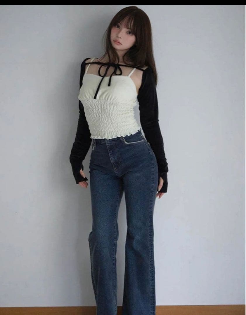 ★✨アンドマリー Heart stitch denim M