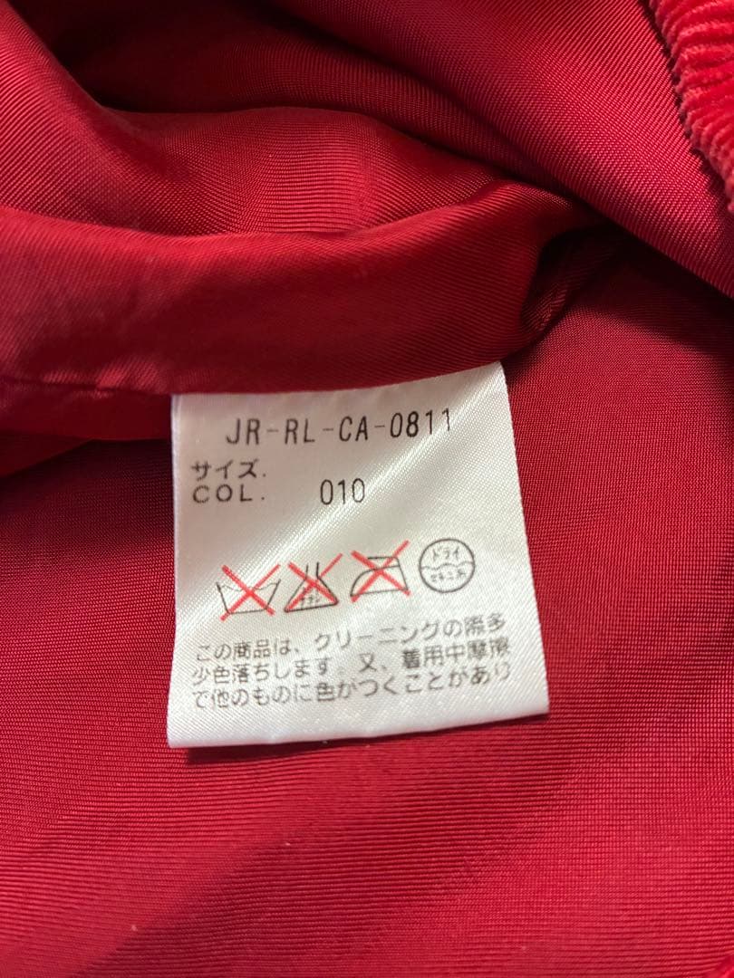 レア ラルフローレン レッド コーデュロイ ジップアップジャケット