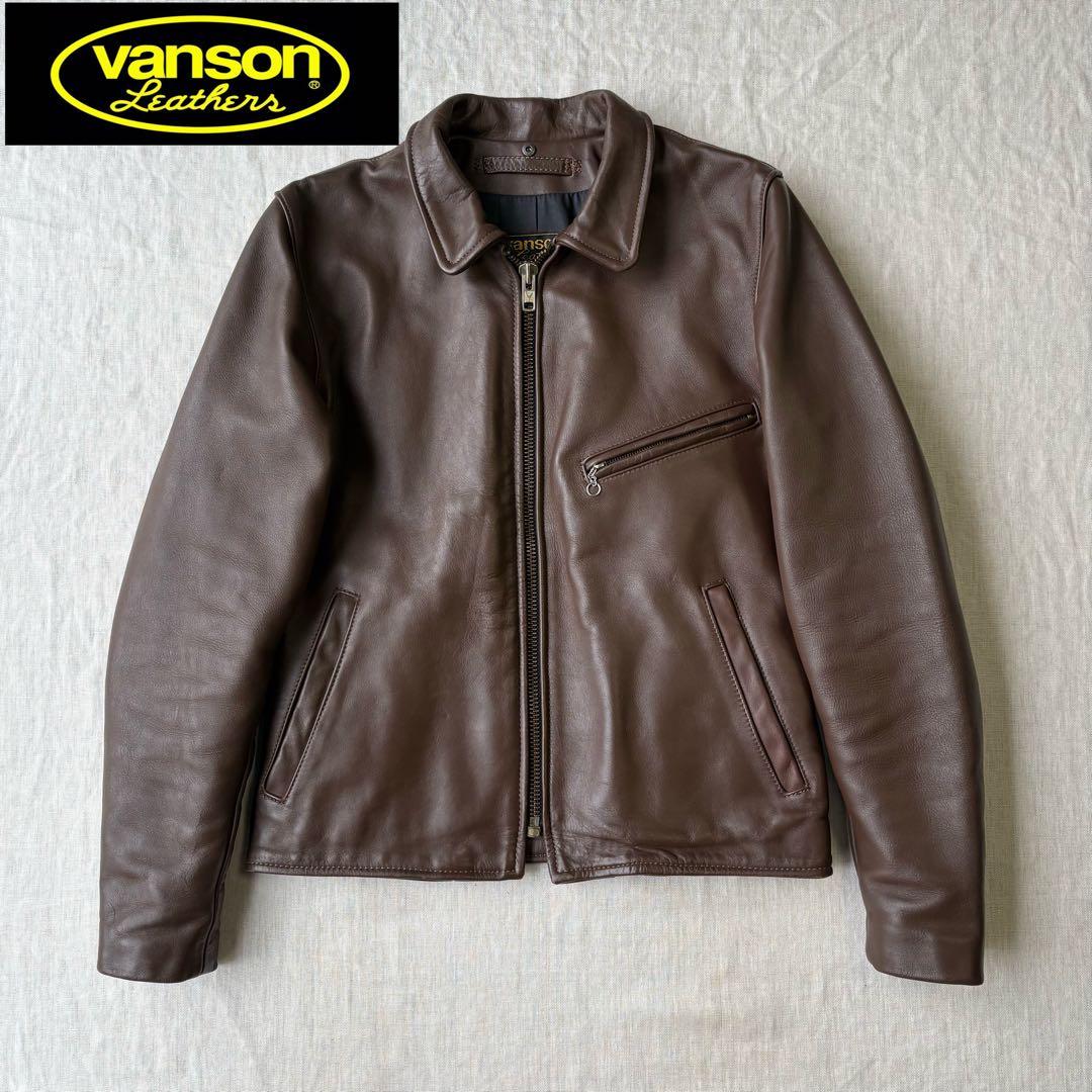 VANSON バンソン ブラウン 襟付き シングルライダースジャケット 38 楽天市場】バンソン VANSON ENF シングル ライダース オクタゴン