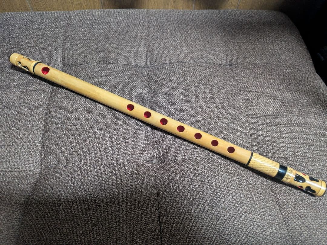 竹製 篠笛 御囃子用　彫刻装飾付き