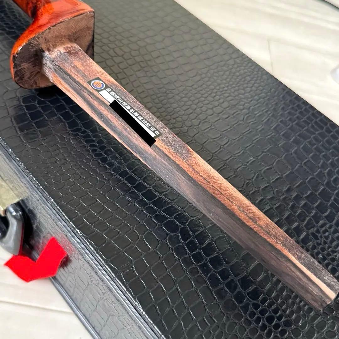 クーリー様□三線□仲嶺盛文□本皮楔(クサビ)張り□カマゴン黒檀□未