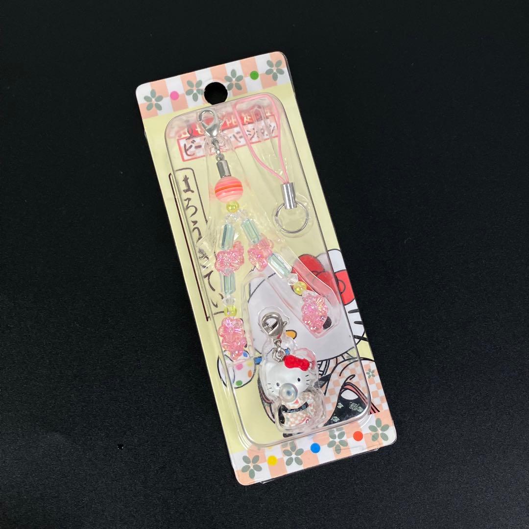 ご当地キティ 長崎限定 ビードロ ビーズ付き ファスナーマスコット ストラップ