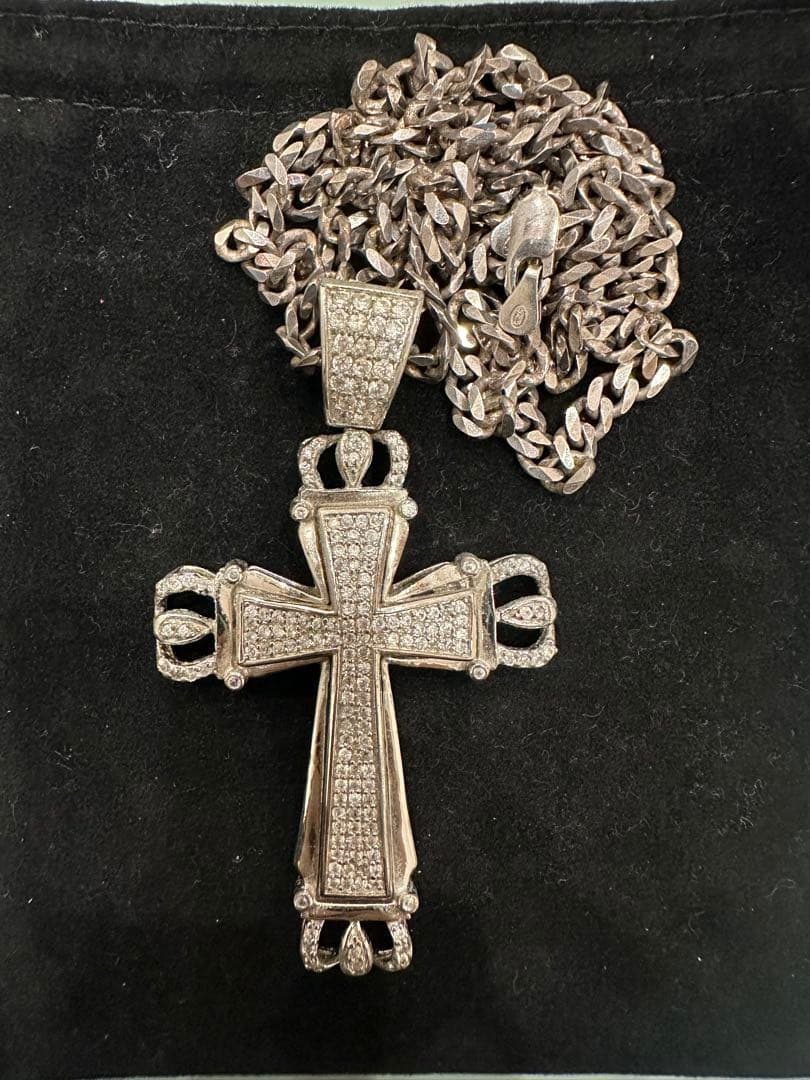 シルバー925 クロス　ペンダント　HIPHOP ネックレス Y2K