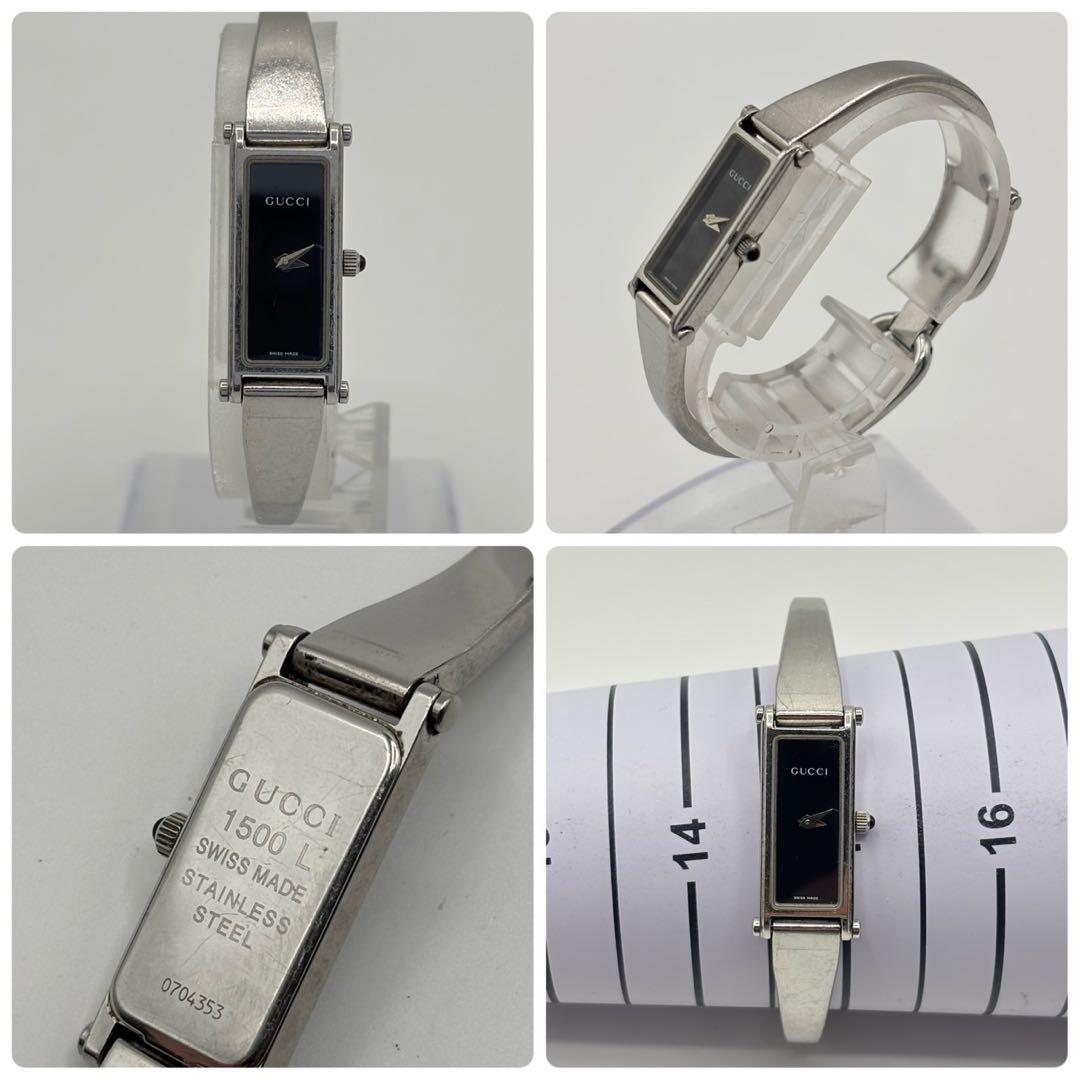 美品 電池交換済】GUCCI グッチ 1500L クォーツ ブラック文字盤 - メルカリ