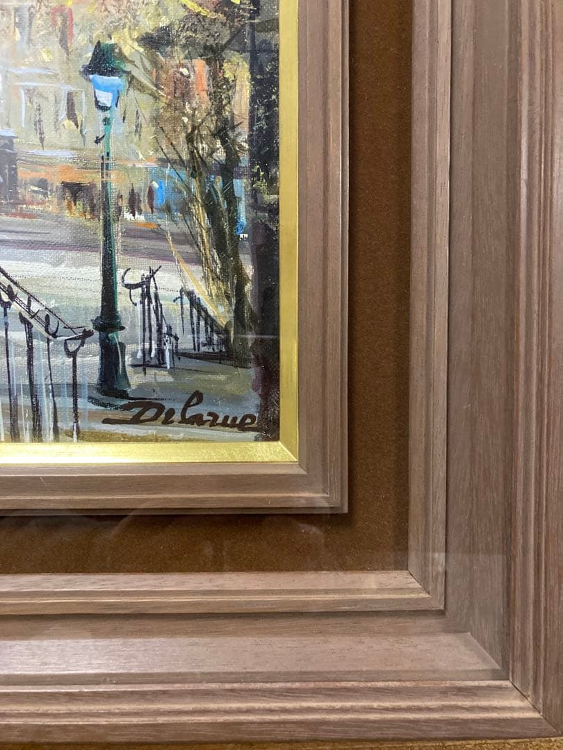油彩 油絵 パリ風景画【Lucien Delarue】 印象派 サイン F6号 - メルカリ